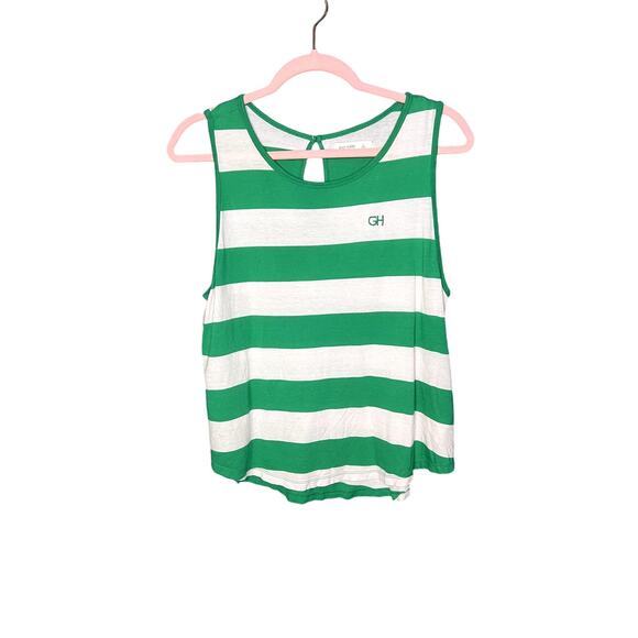 Gilly Hicks Tank Top Women's Size Large Striped Green White Layering Y2k Preppy - Picture 1 of 9